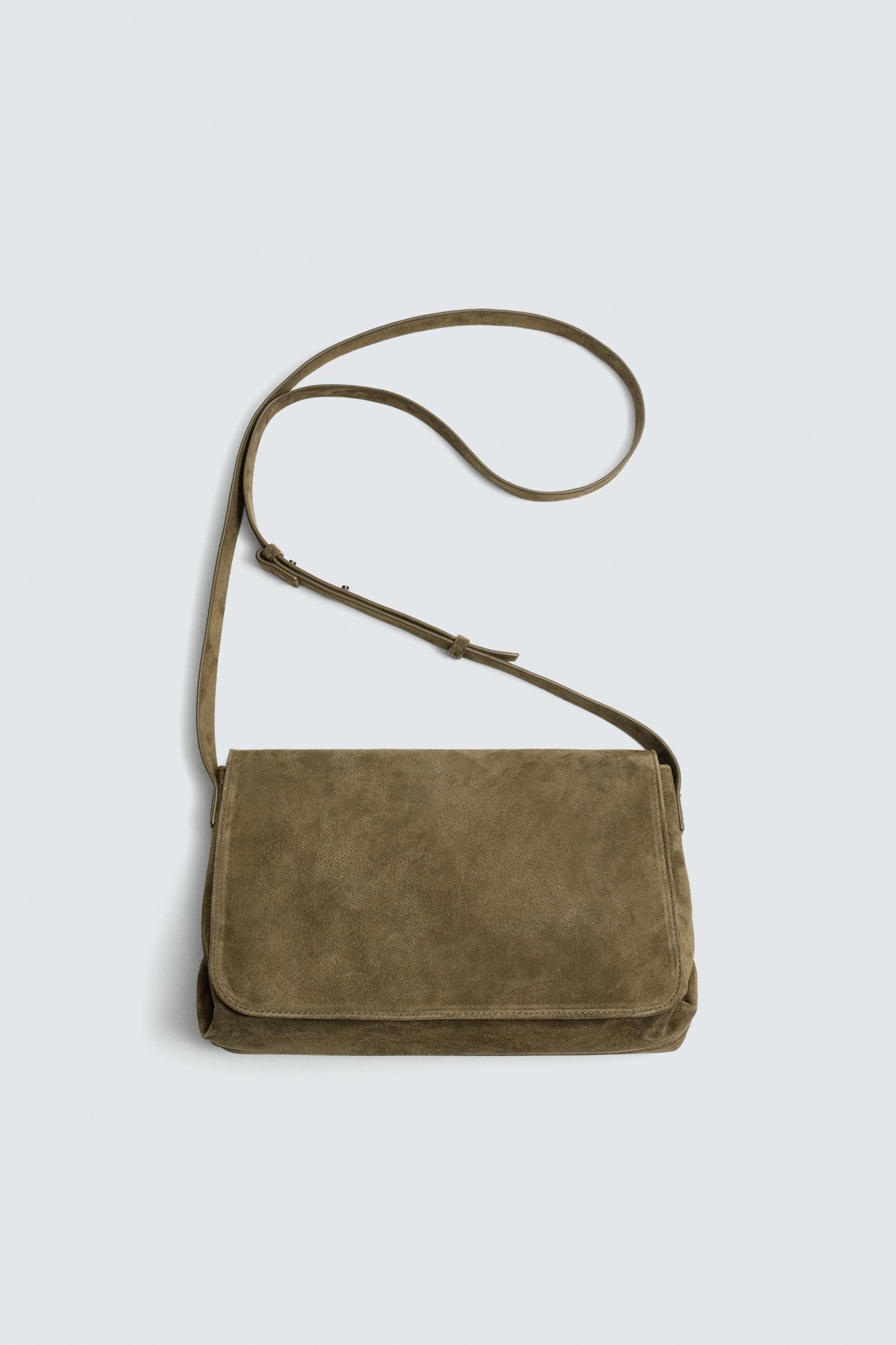 LEATHER CROSSBODY BAG - Khaki Green | ZARA Canada