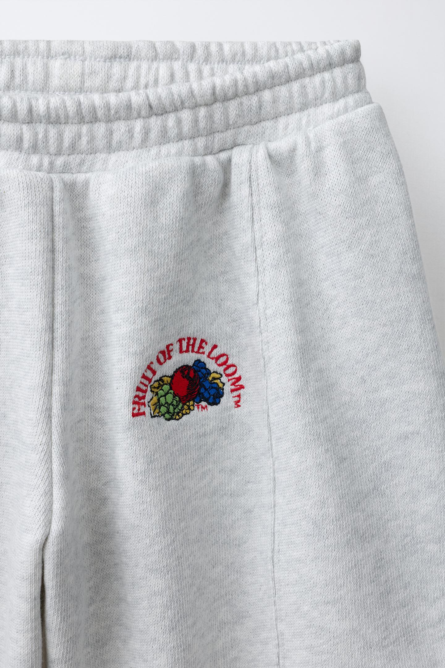 Детские брюки Zara Fruit OF the Loom™ Embroidered Balloon, цвет: Светлый серый — фото 3