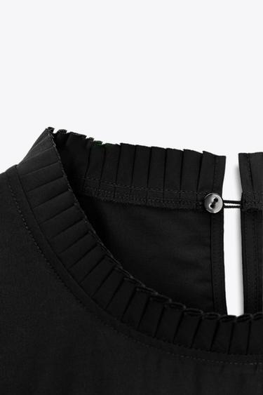 EMBROIDERED SHORT DRESS ZW COLLECTION - Black by Zara - Image 3