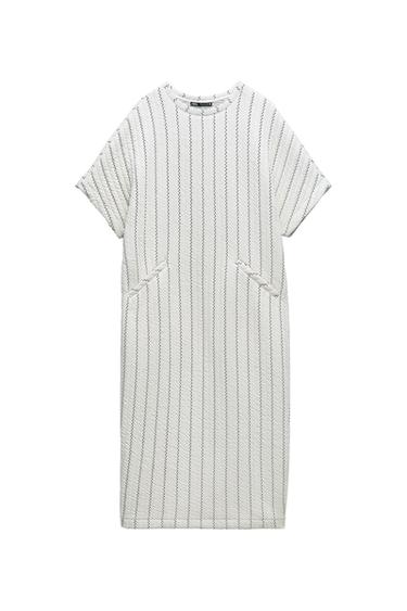 STRIPED OVERSIZED QUILTED DRESS