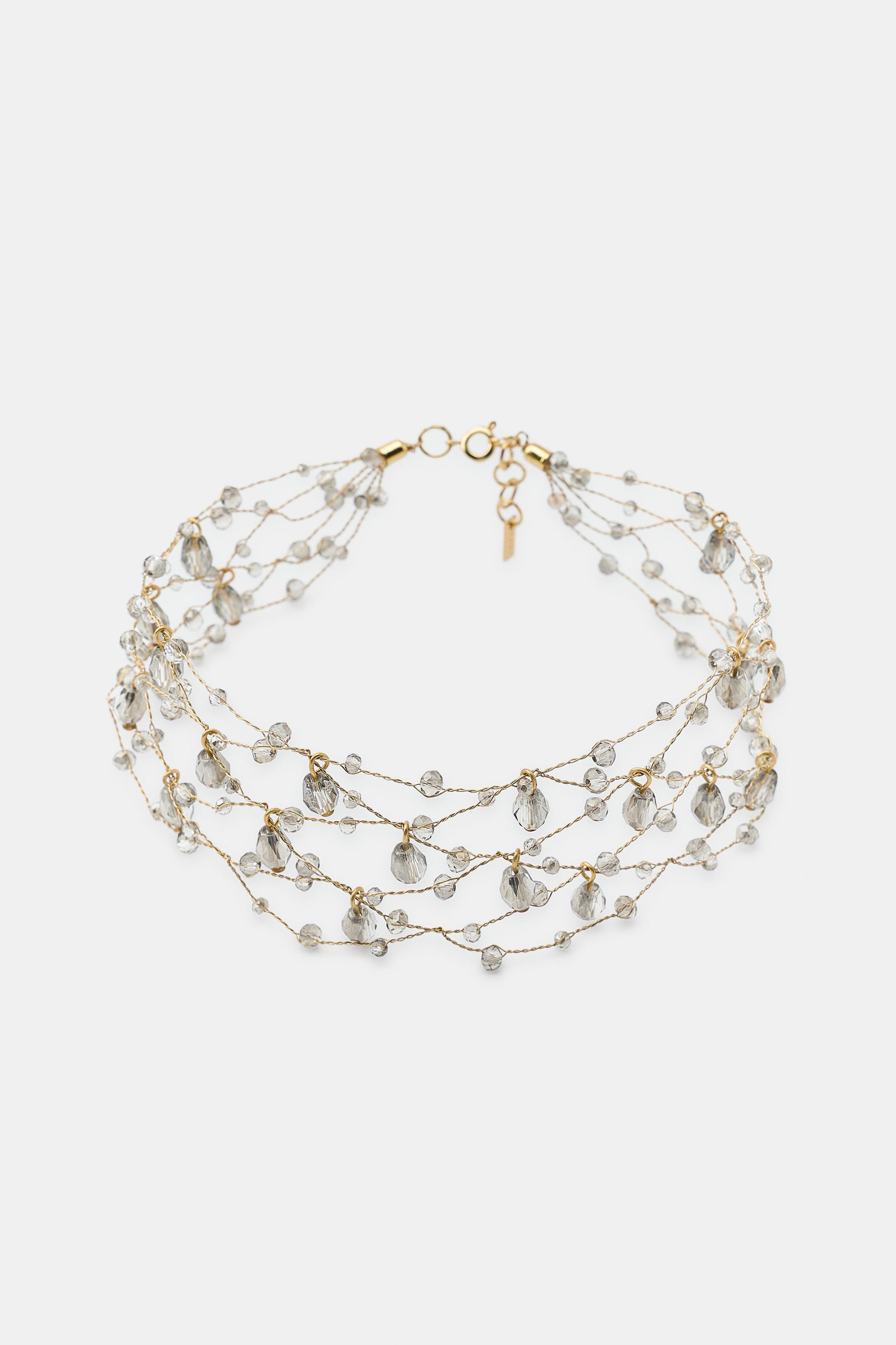 METALLIC MULTI-STRAND CRYSTAL CHOKER