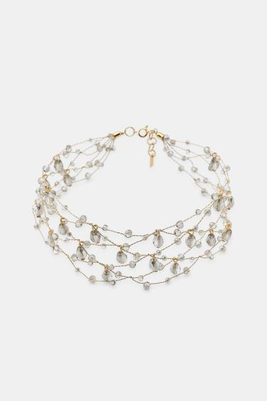 CHOKER LEPOKOA, HARI METALIZATUA ETA BITXIAK - Urre kolorea, Zara-rena
