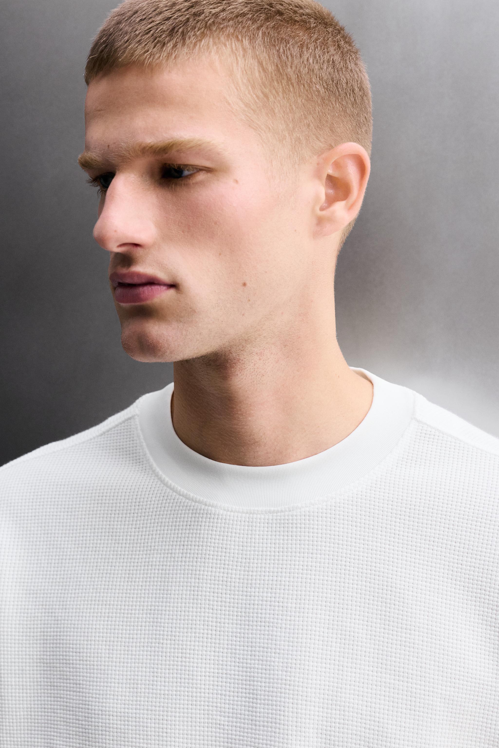 Мужские худи Zara WAFFLE TRAINING CREWNECK SWEATSHIRT — фото 5