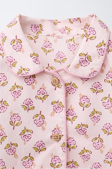 3-6 ANS/ PYJAMA CHEMISE ET PANTALON FLEURS - Rose de Zara - Image 5