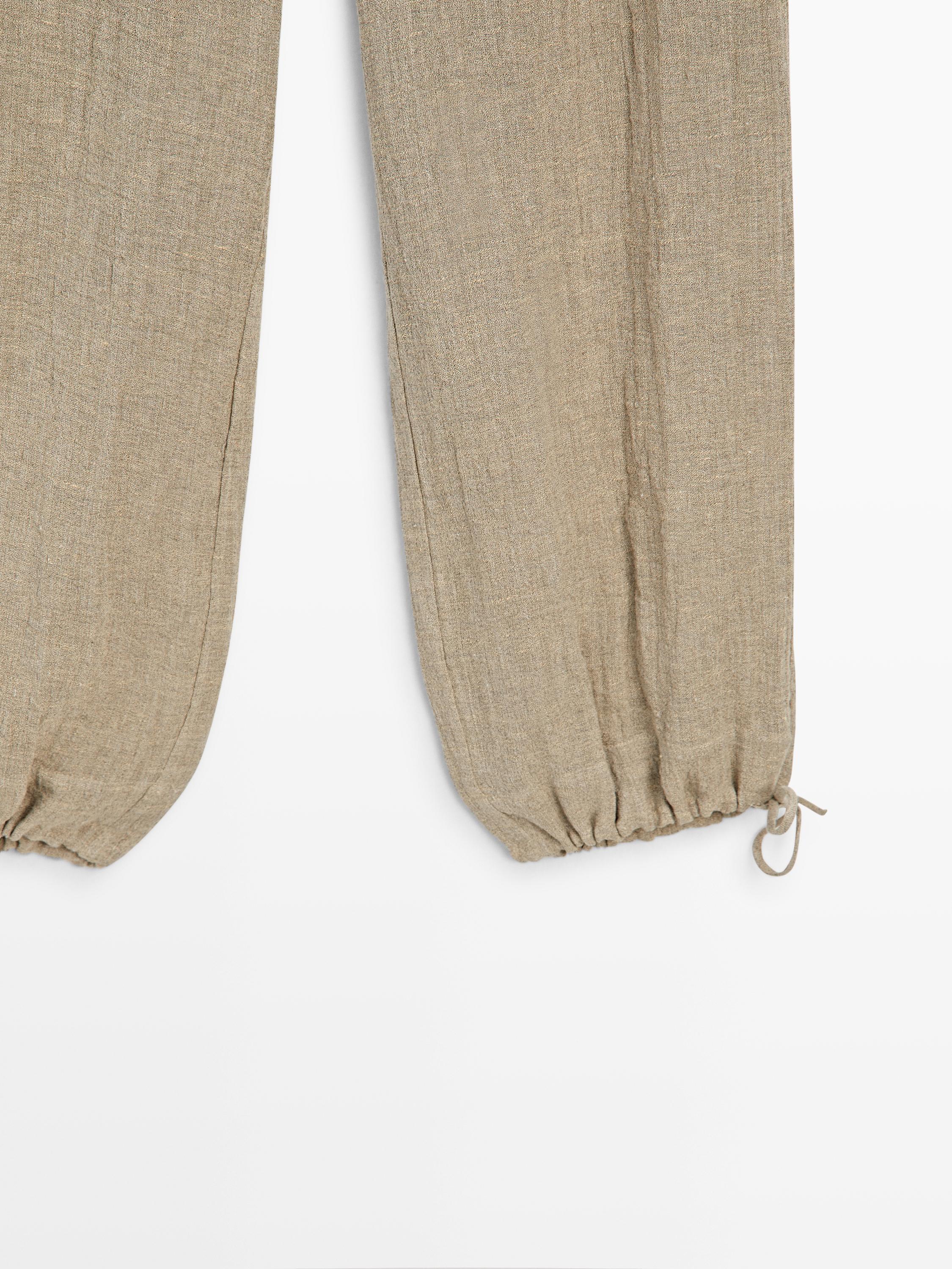 Linen blend sarouel trousers