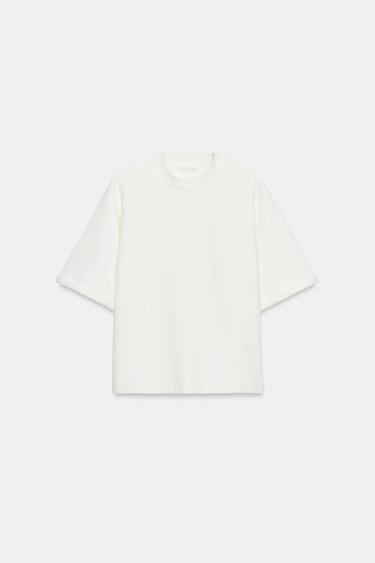 SHORT SLEEVE SWEATSHIRT - Oyster-white by Zara - Image 5