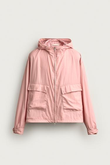Zara CROPPED TECHNICAL JACKET - Pink
