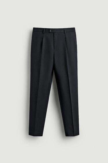 Zara REGULAR FIT SUIT PANTS - Navy blue