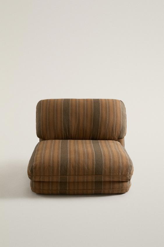 STRIPED INDIVIDUAL FOLDING ARMCHAIR - dark russet by Zara - Image 0