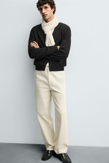 PANTALON STRUCTURÉ TWILL CEINTURE - Écru de Zara - Image 4