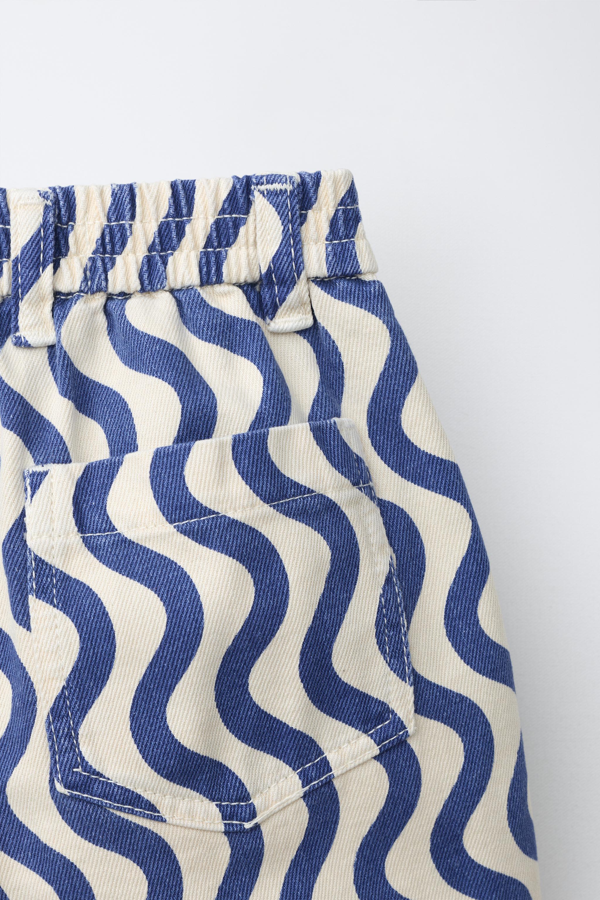 Детские шорты Zara GEOMETRIC WAVE TWILL SHORTS — фото 5