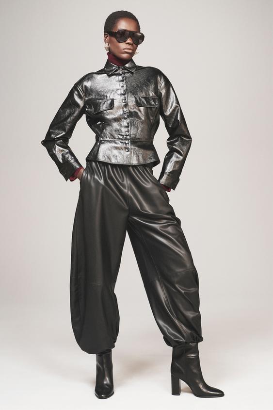 PEPLUM FAUX LEATHER JACKET - THE ITEM ZARA WOMAN