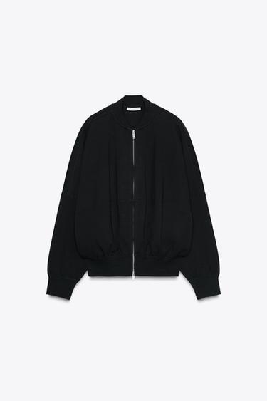 INTERLOCK BOMBER JACKET - Black by Zara