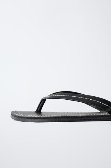 LEATHER SANDALS - Black by Zara - Image 5