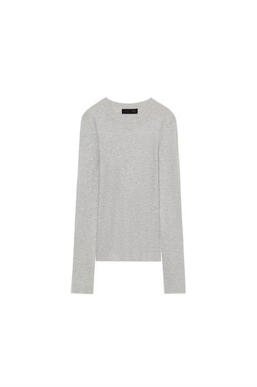 TOP PUNTO SEMITRANSPARENTE - Gris vigoré de Zara