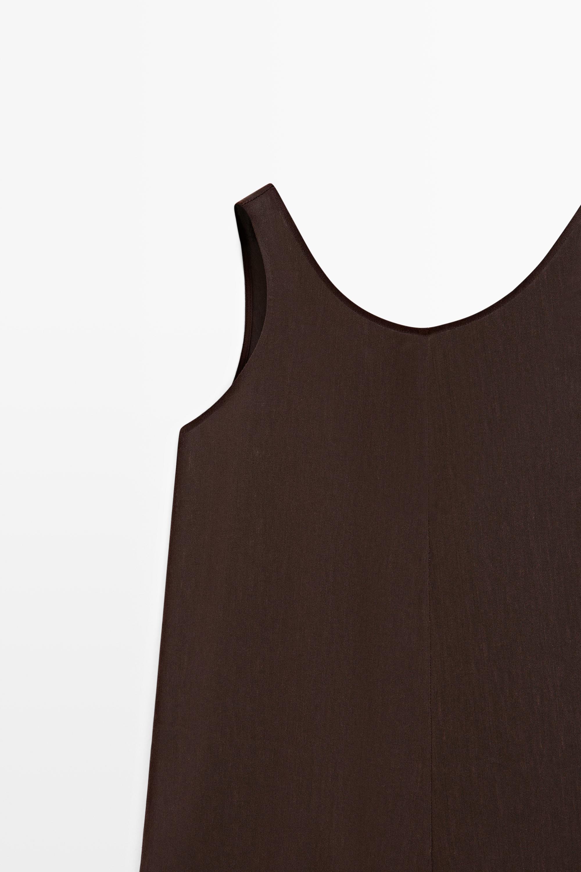 Robe combinaison courte fluide en lin