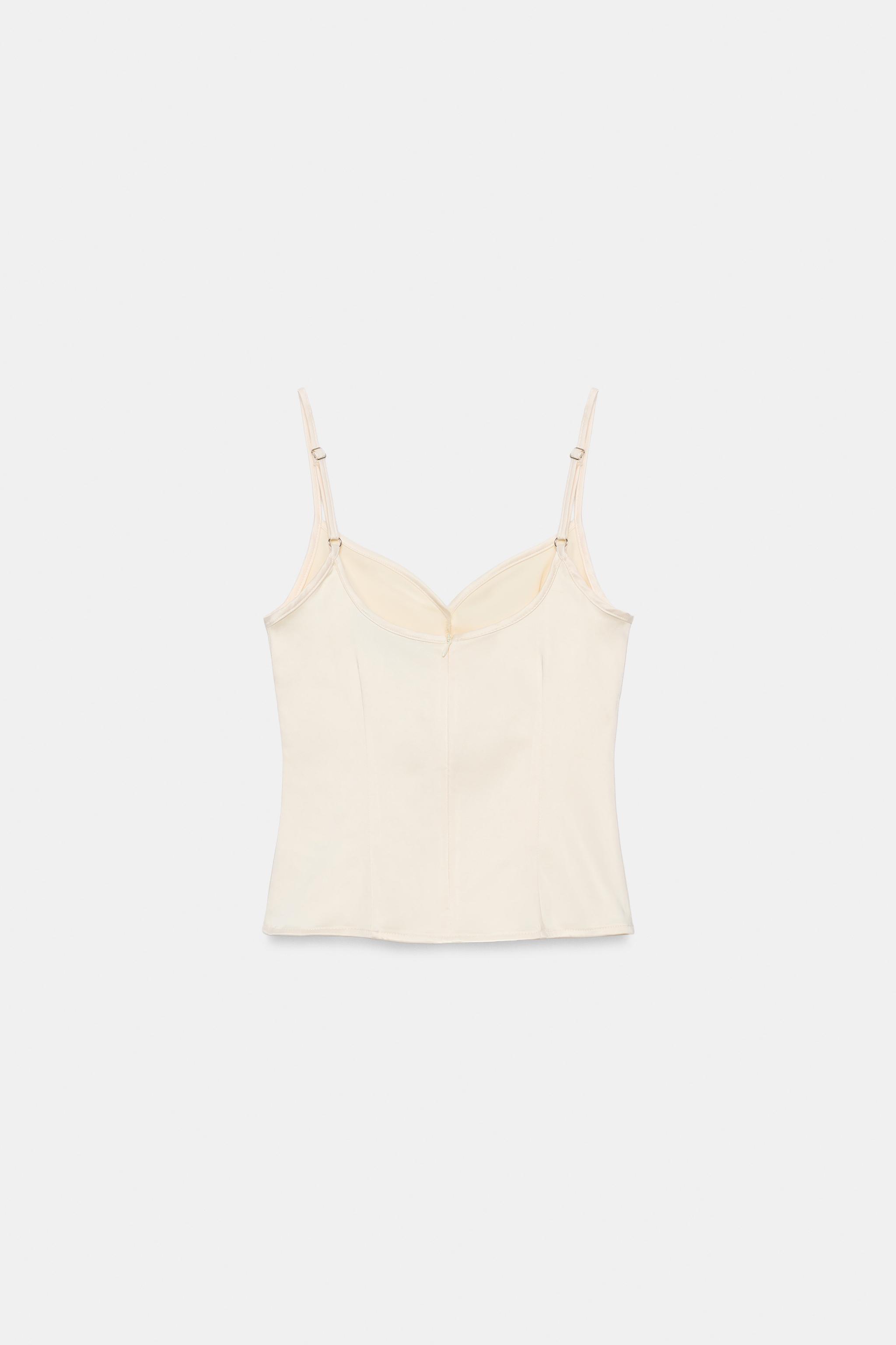 STRETCH SATIN EFFECT TOP