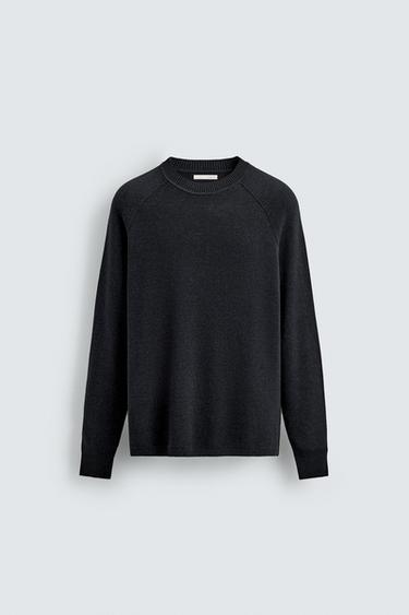 TEXTURED WOOL JUMPER - Blue by Zara