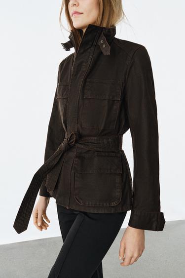 CHAQUETA EFECTO ENCERADA ZW COLLECTION - Marrón de Zara