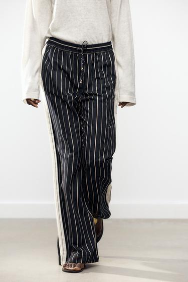 PANTALÓN ANCHO RAYAS - rayas de Zara