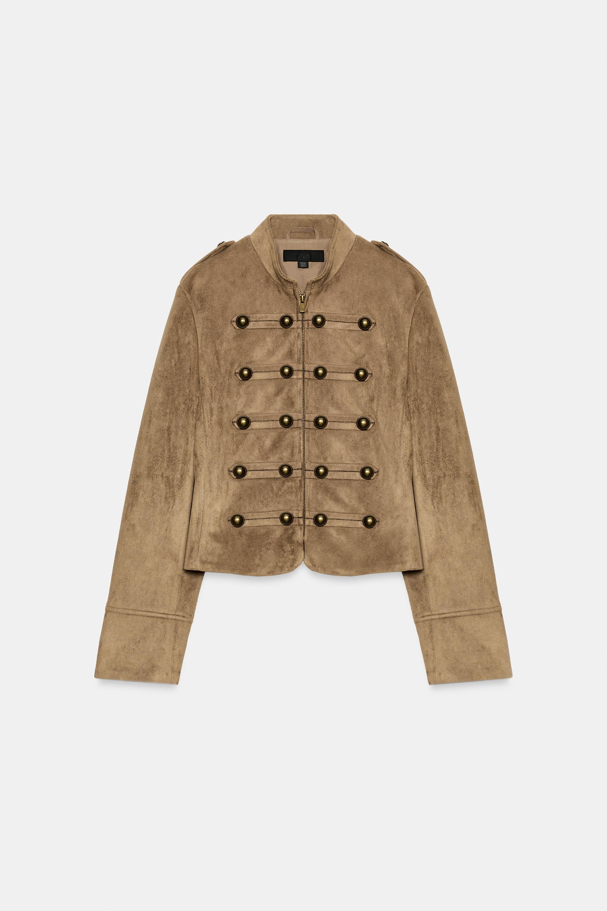 FAUX SUEDE FROG FASTENING JACKET