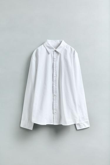 CAMISA OXFORD BÁSICA - Blanco de Zara