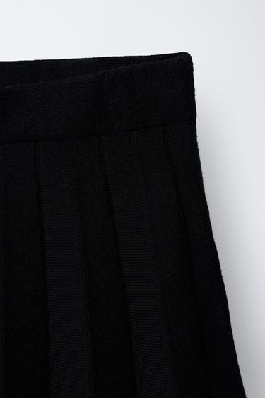 PLEATED KNIT SKIRT - Black by Zara - Image 2