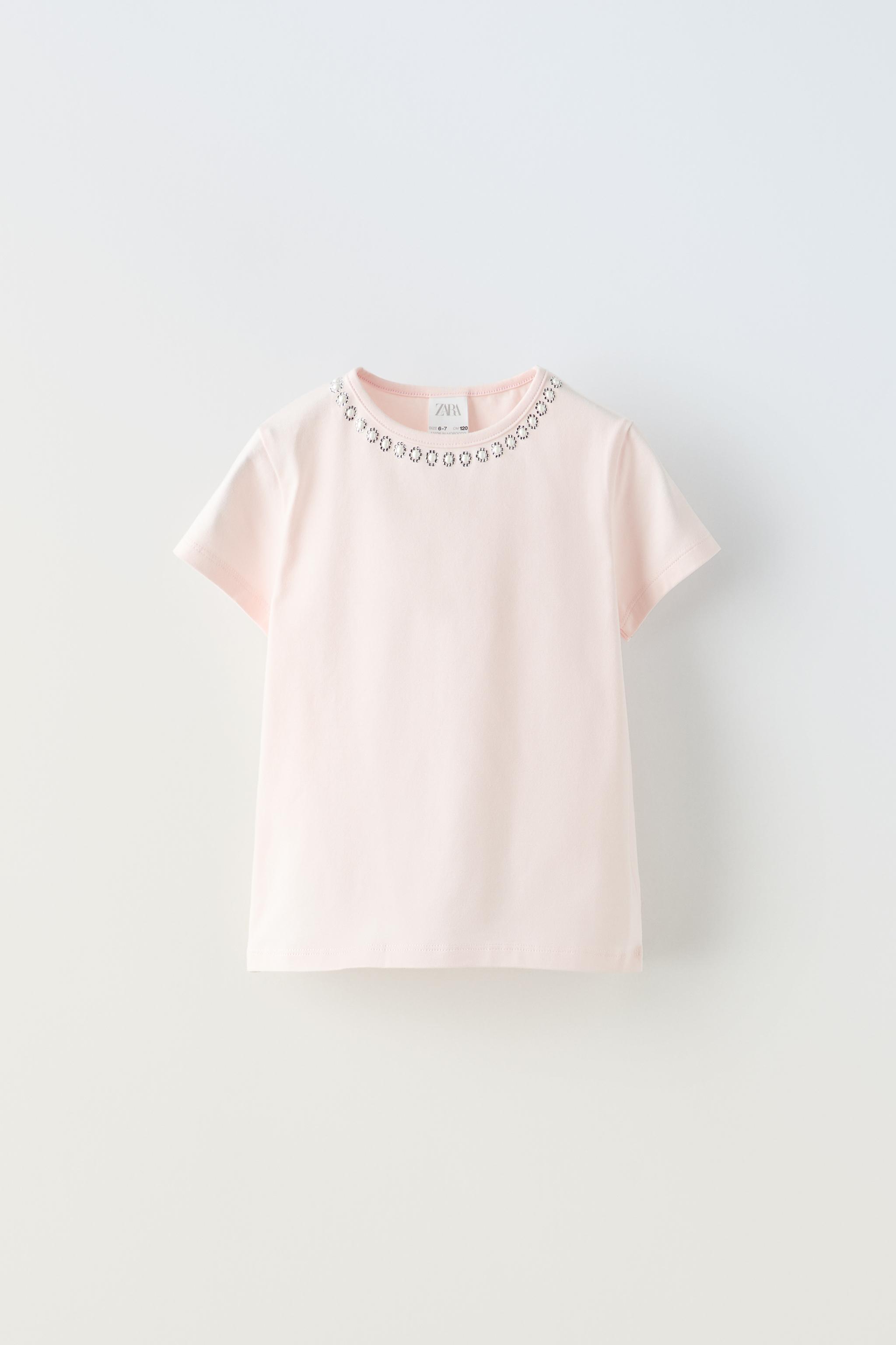 ビジューTシャツ - ピンク | ZARA Japan / 日本