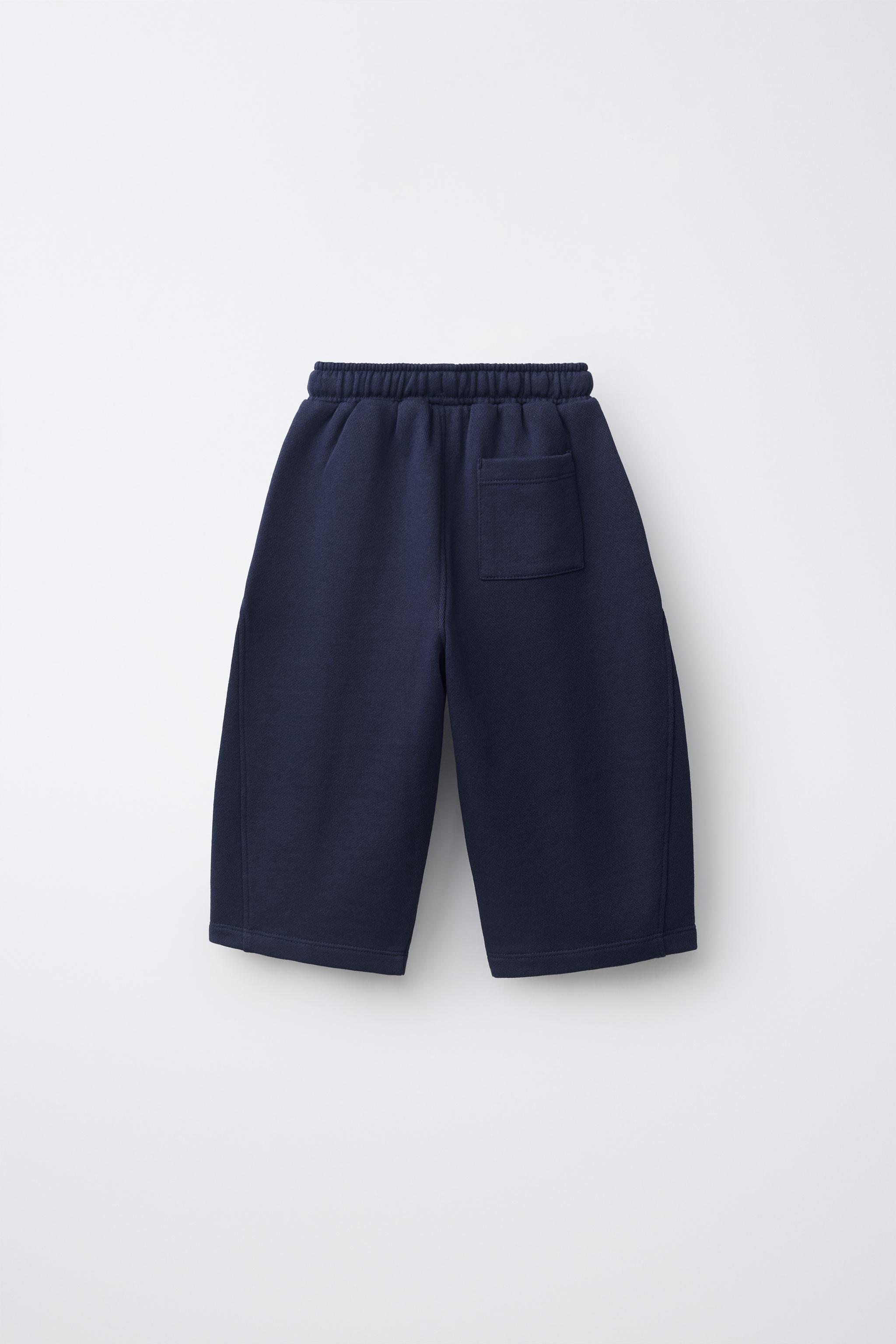 SOLID BALLOON PANTS — Navy blue