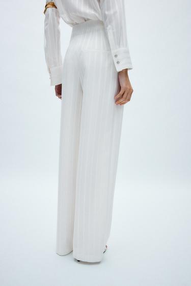 PANTALON FIL MÉTALLISÉ COLLECTION ZW - Blanc de Zara - Image 2