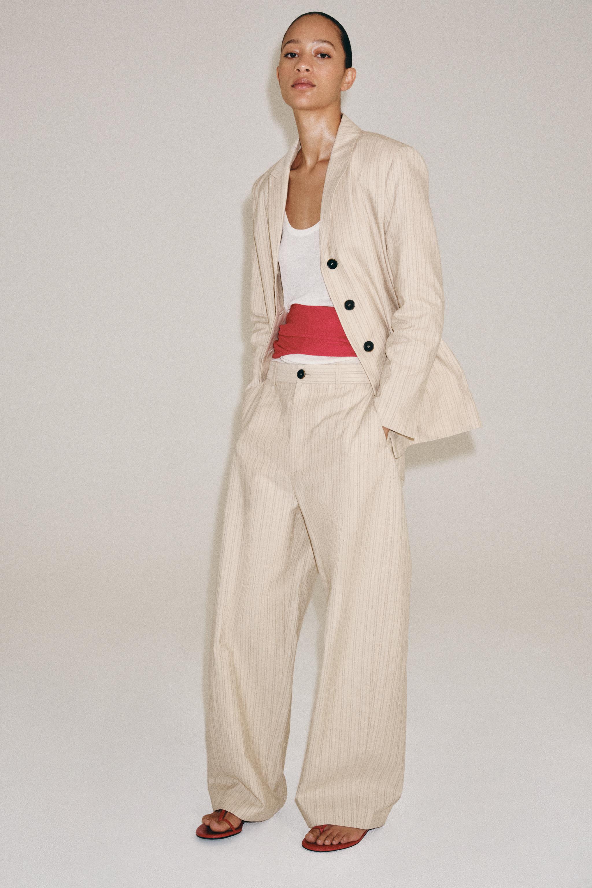 ZW COLLECTION STRIPED LINEN BLAZER