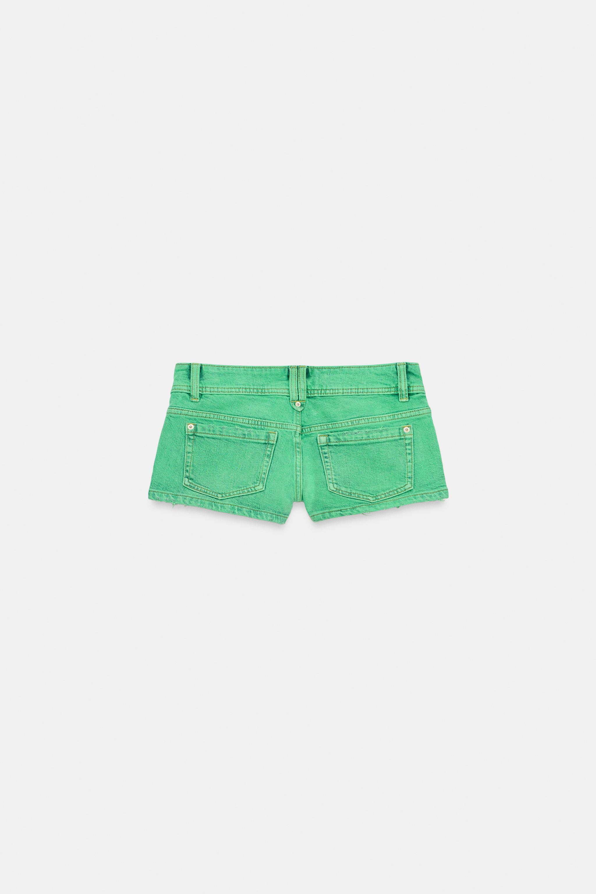 Zara TRF DÜŞÜK BEL MİNİ DENIM ŞORT görsel 7