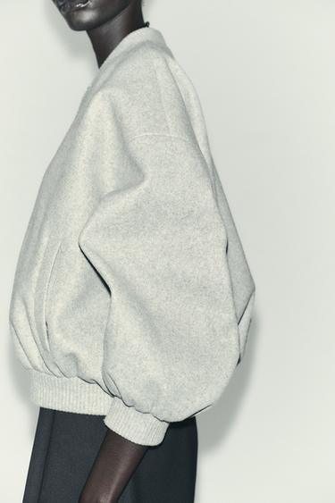 SOFT OVERSIZE BOMBER JACKET - Grey by Zara - Image 2