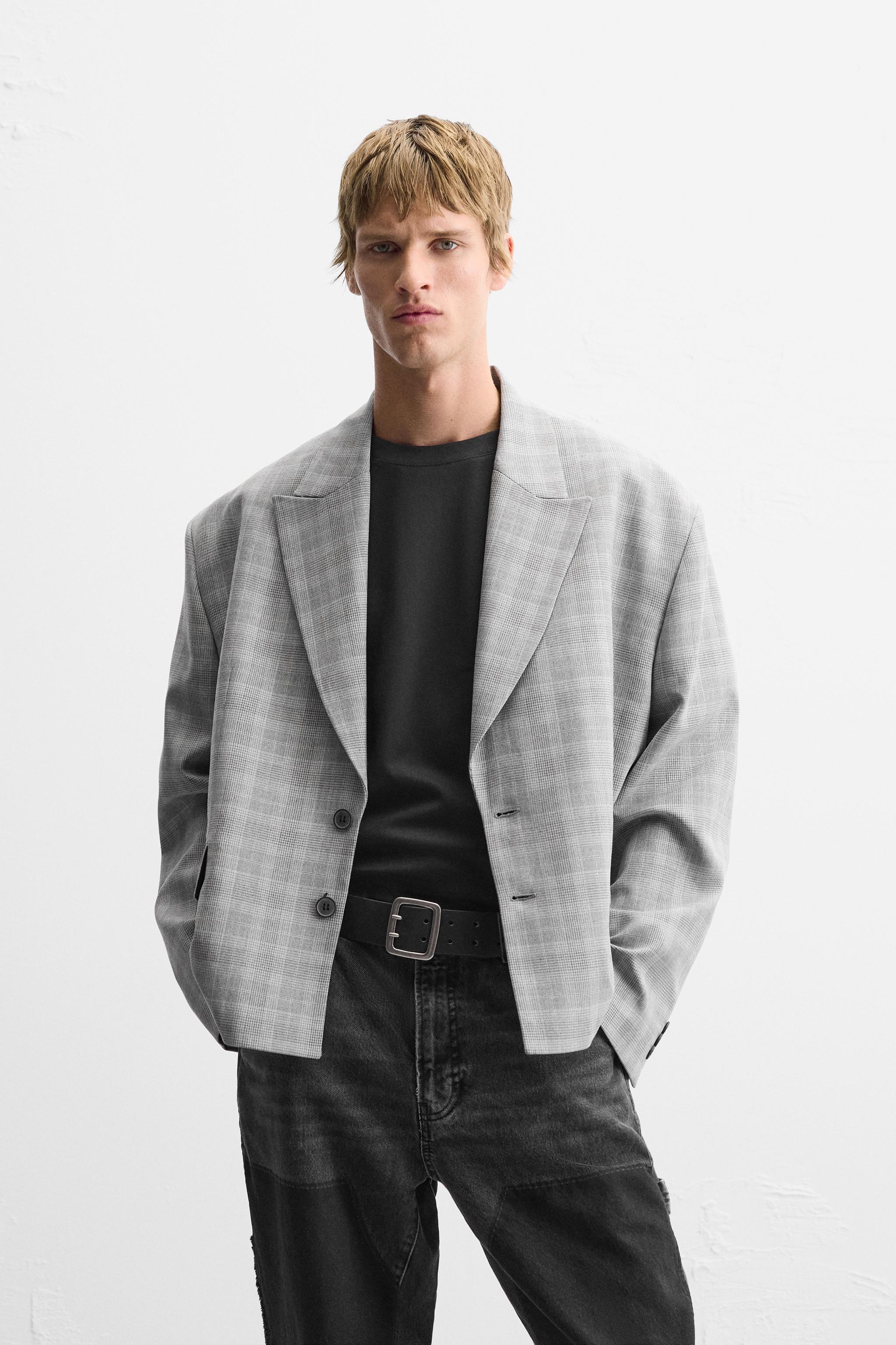 Zara grey blazer sale