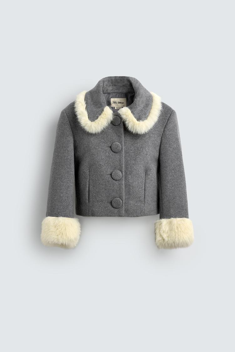 FAUX FUR TRIM JACKET HARRY LAMBERT FOR ZARA X DISNEY