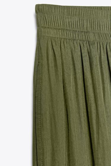 PANTALON FLUIDE LARGE - Kaki de Zara - Image 8