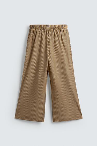 STRIPED OVERSIZE FIT TROUSERS - Yellow by Zara - Image 7