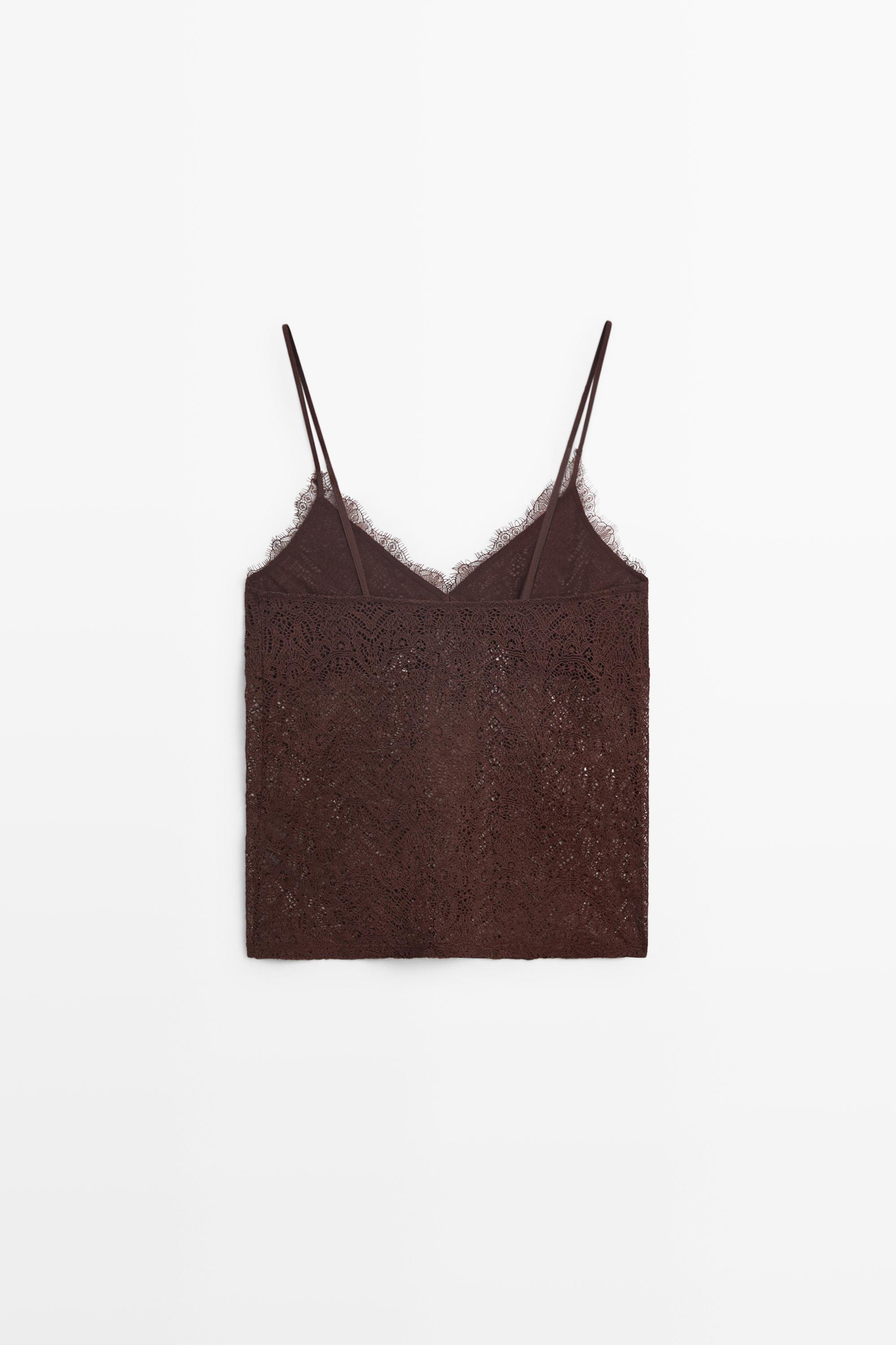 Strappy lace detail top