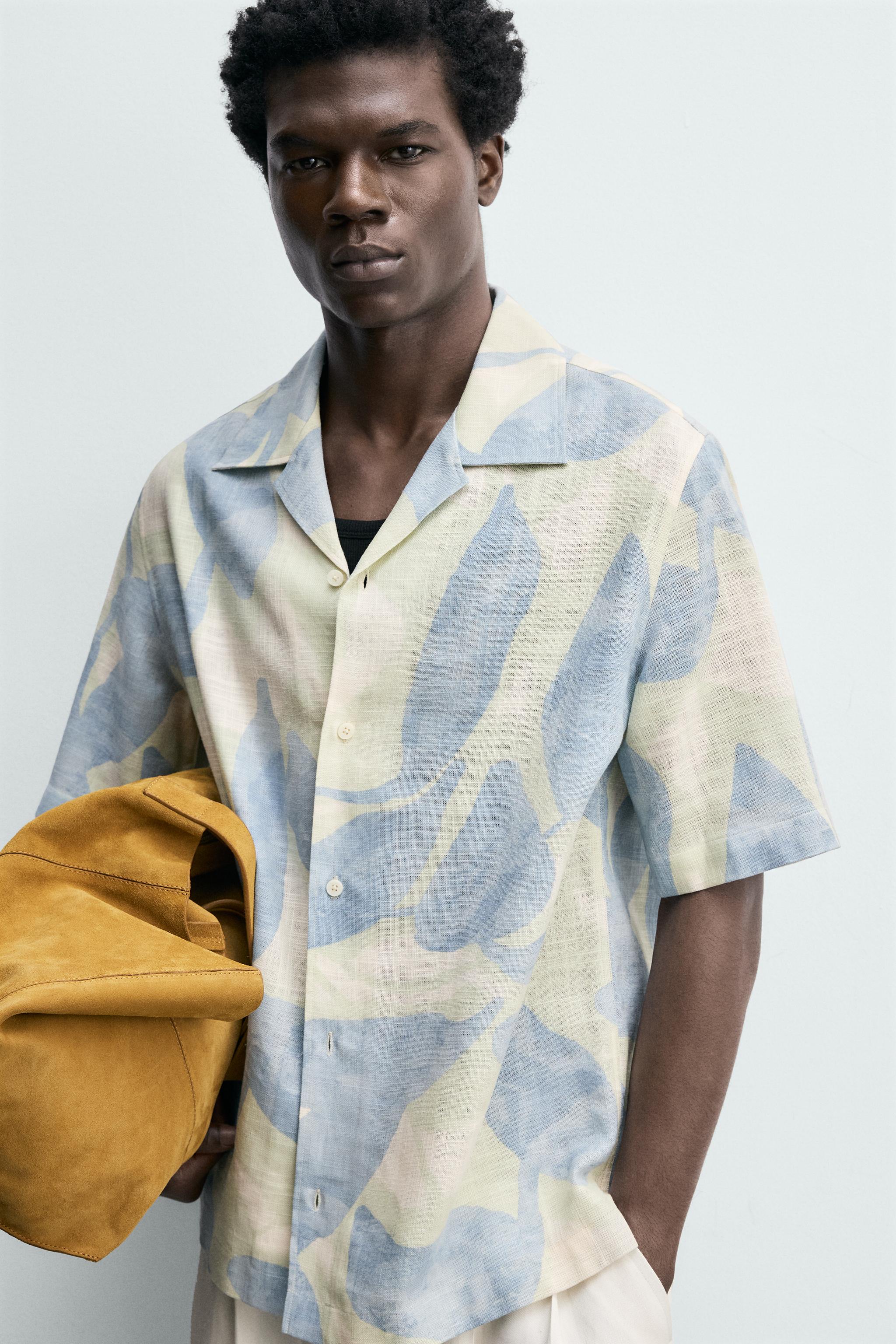 FLOWY ABSTRACT PRINT SHIRT