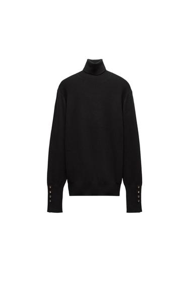 SUÉTER BÁSICO DE TRICÔ LISO - Preto da Zara