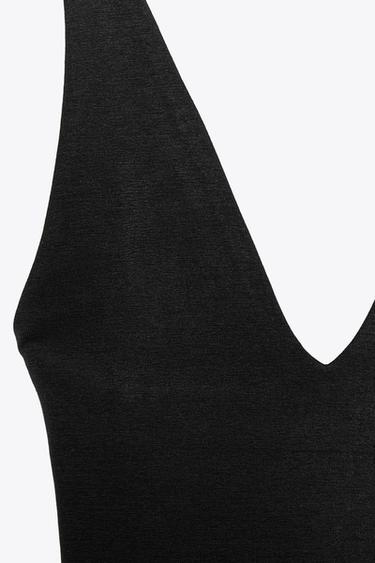 BODY DÉCOLLETÉ EN V - Noir de Zara - Image 5