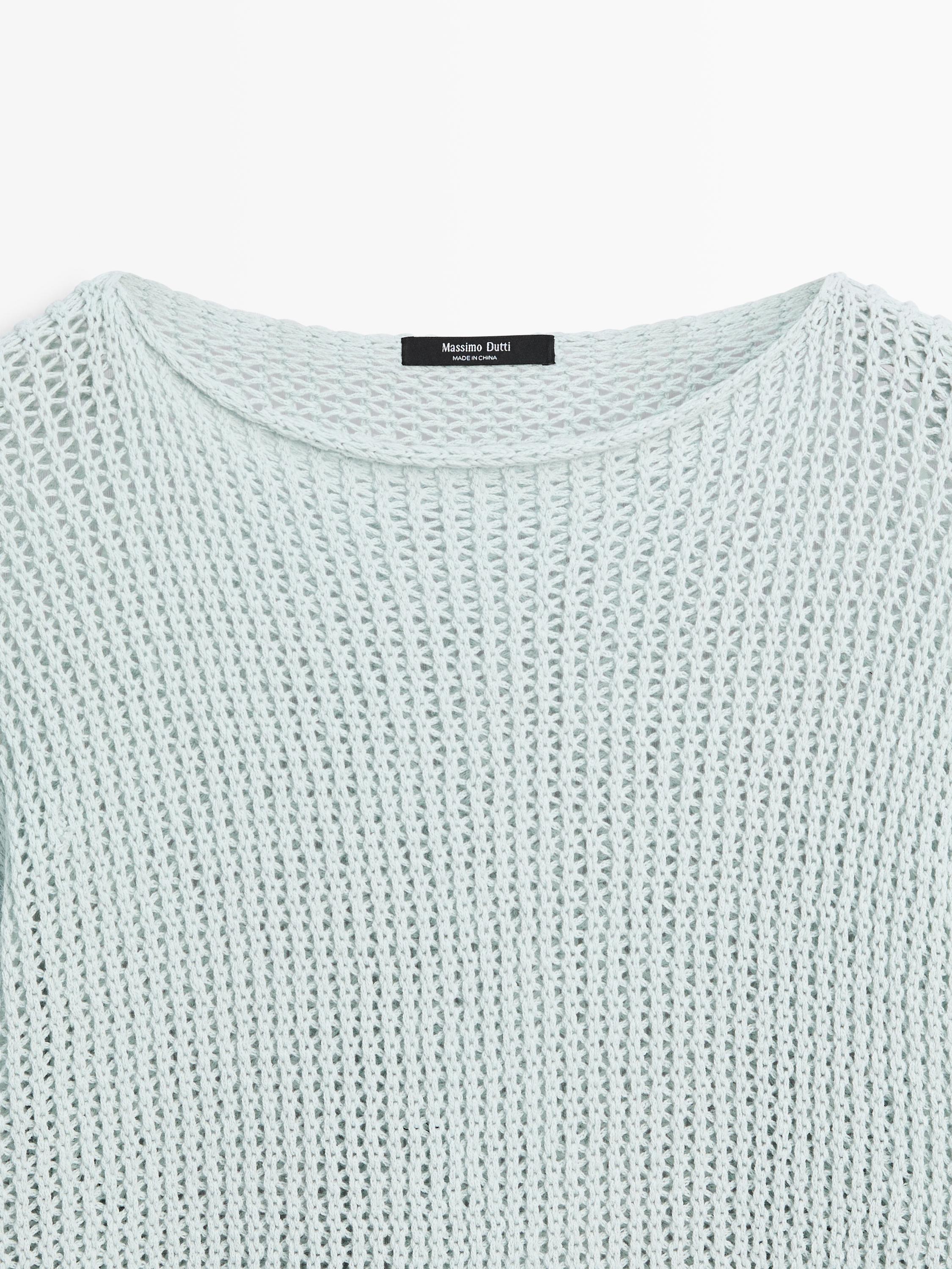 Pull maille ajourée 100 % coton