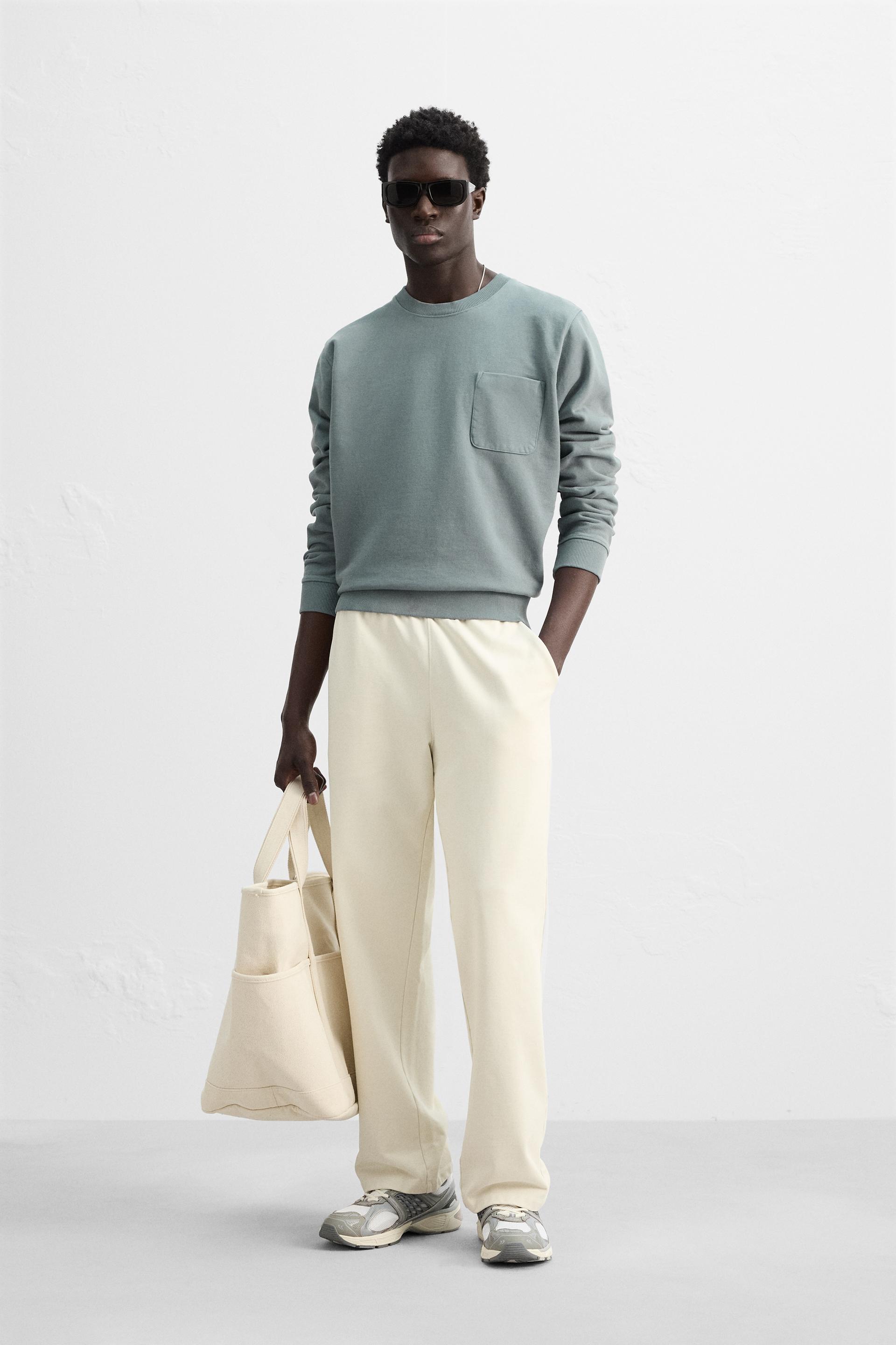 CREW NECK SWEATSHIRT WITH POCKET