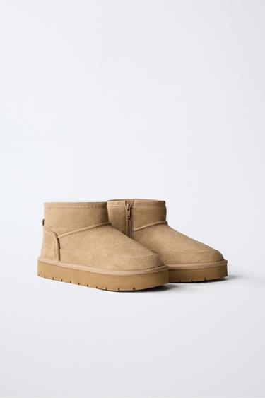 Zara LINED ANKLE BOOTS - Brown