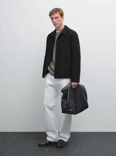 Blouson laine double - Bleu marine de Zara - Image 0