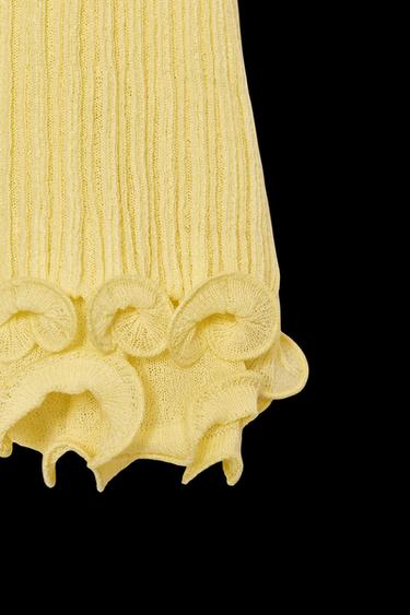 STRICKTOP MIT WELLENSAUM - Gelb von Zara