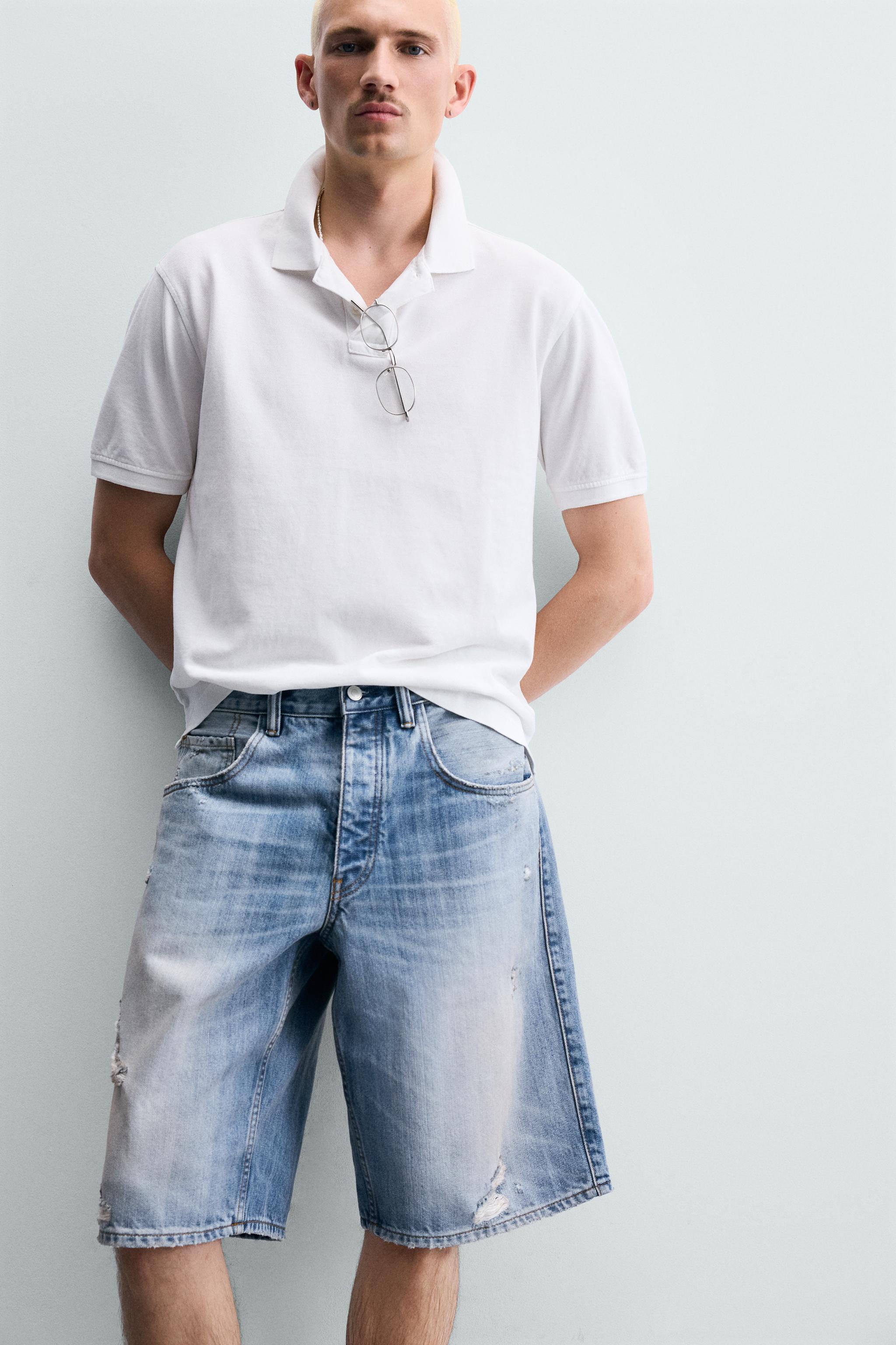 BERMUDA BAGGY EN JEAN DÉCHIRÉ