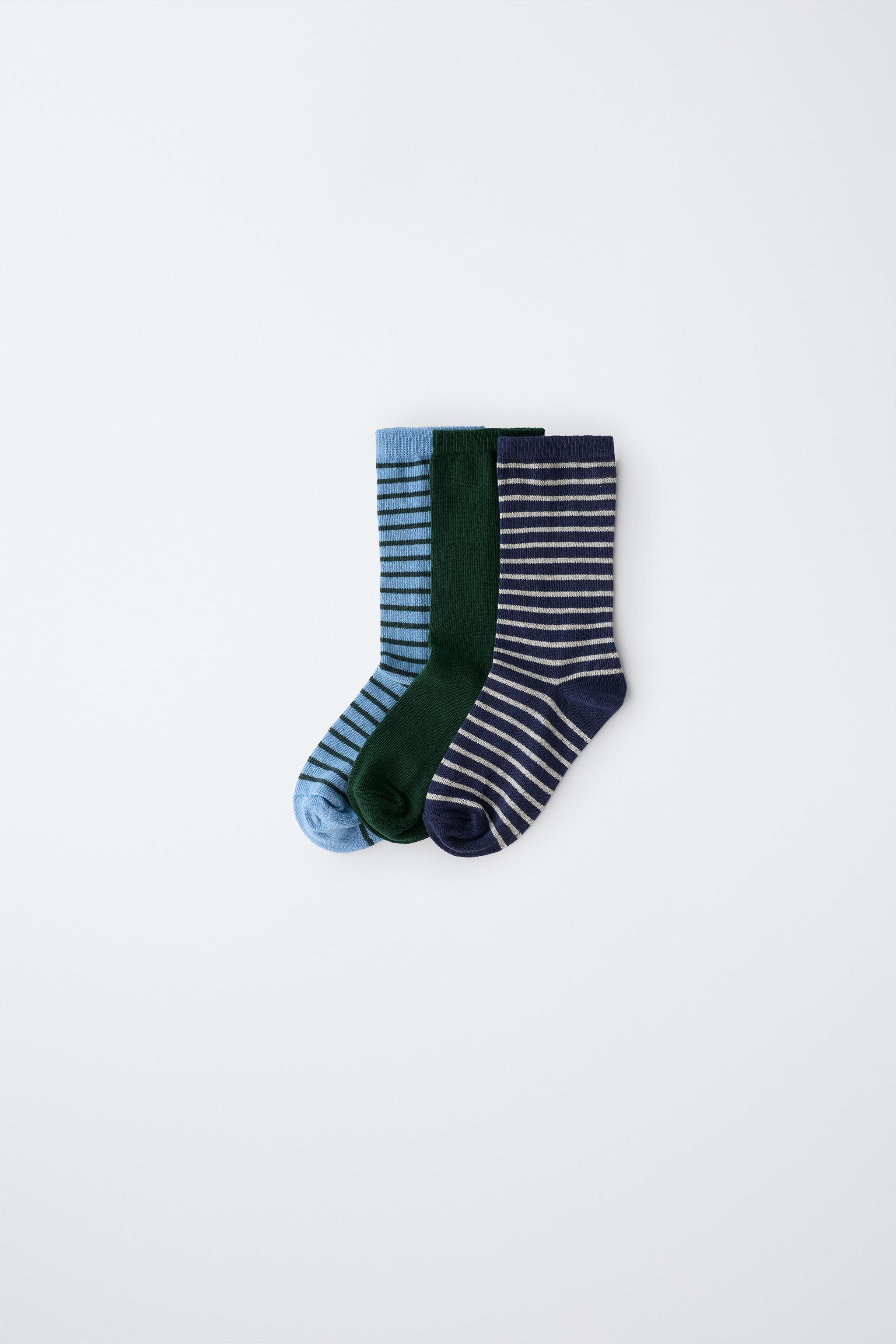 Носки THREE-PACK для детей, в полоску — Zara