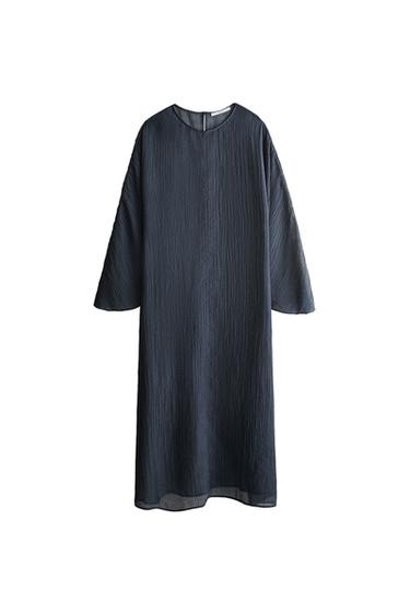 فستان شاطئ فضفاض - أزرق الخاص بـ Zara