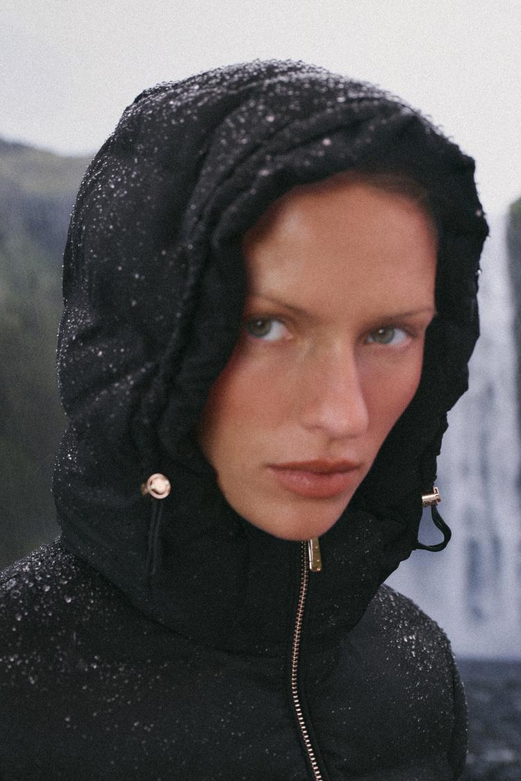 WATER-REPELLENT WINDPROOF PADDED ANORAK WITH HOODIE